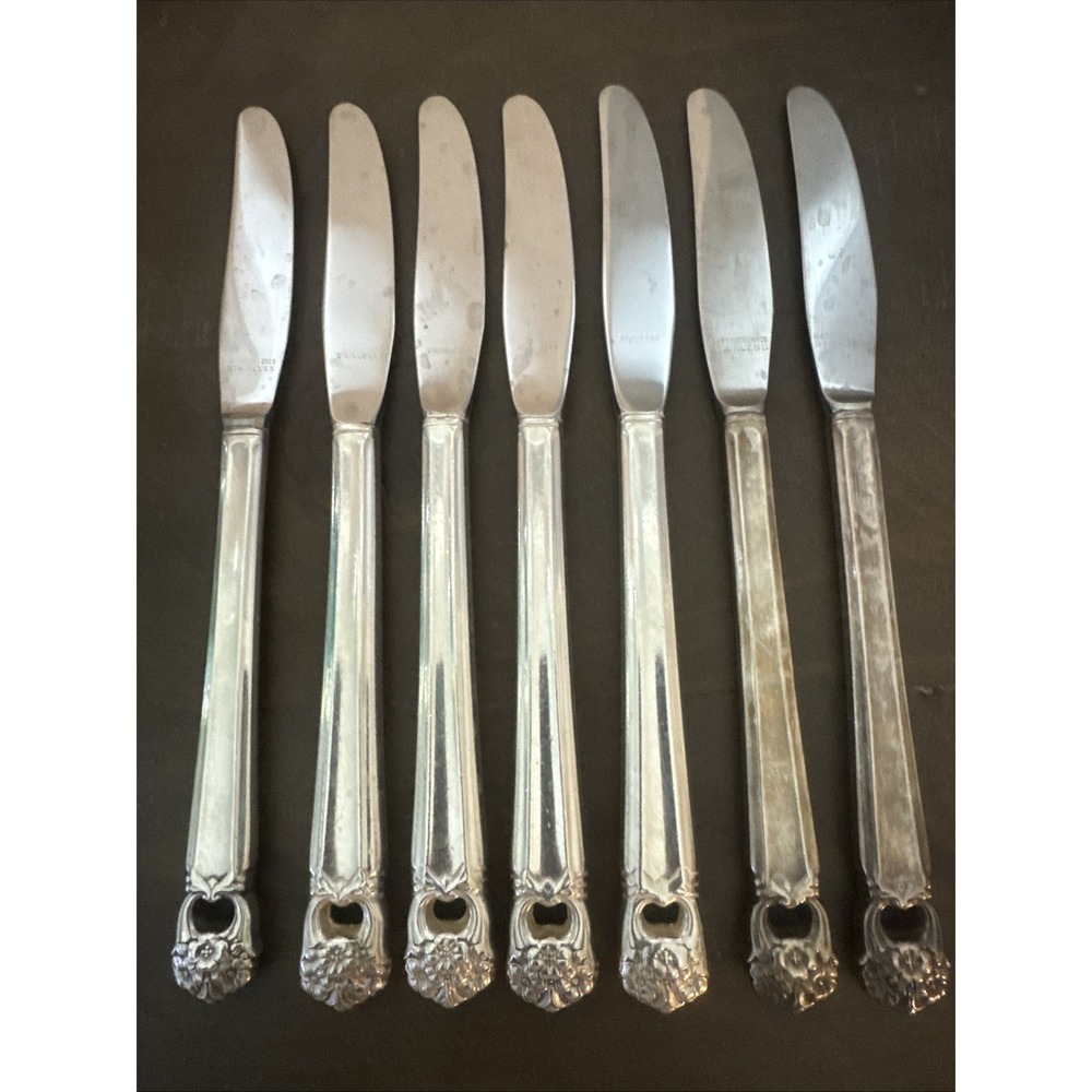 1847 Rogers & Bros Eternally Yours Silverplated Bread/Dinner Knives Set Of 7